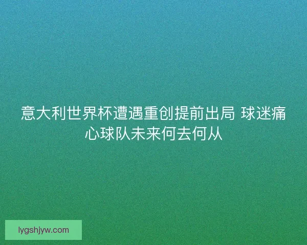 意大利世界杯遭遇重创提前出局 球迷痛心球队未来何去何从